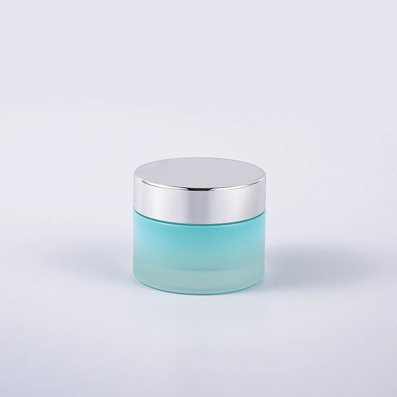 Blue Glass Cosmetic Jar