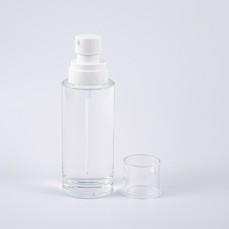 Clear Cosmetic Glass Packaging with pump Clear Cosmetic Glass Packaging with pump
